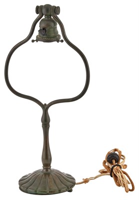 Lot 256 - Tiffany Studios Bronze Harp Lamp Base Stamped...