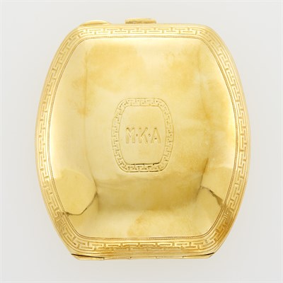 Lot 1207 - Tiffany & Co. Gold Eight Day Travel Clock