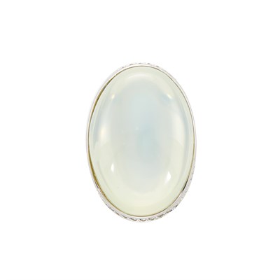 Lot 74 - White Gold, Moonstone and Diamond Ring