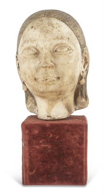 Lot 1257 - An Egyptian or Near Eastern Carved Marble Head...