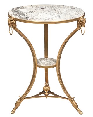 Lot 156 - Louis XVI Style Gilt-Metal and Marble Gueridon...