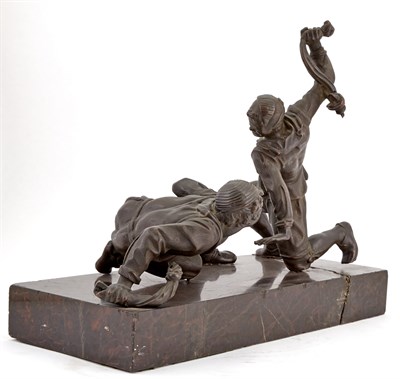 Lot 542 - Bronze Group of Two Men Playing Blind Man's...