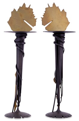 Lot 328 - Two Albert Paley Blackened Forged Steel and...