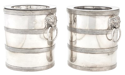 Lot 317 - Pair of Sheffield Plated Wine Coolers Circa...