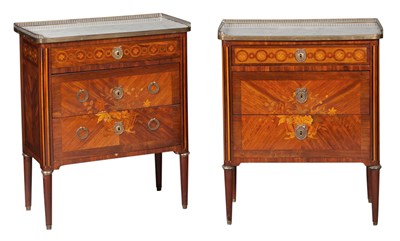 Lot 244 - Pair of Louis XVI Style Tulipwood and Kingwood...