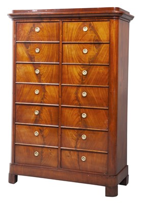 Lot 246 - Biedermeier Mahogany Tall Chest of Drawers...