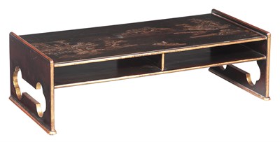 Lot 248 - Brown Lacquer and Parcel-Gilt Low Table Height...