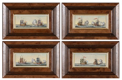 Lot 104 - A. Bernard [NAVAL BATTLE SCENES] Four...