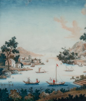 Lot 128 - A Fine Chinese Export Reverse Glass Painting...