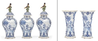 Lot 1292 - Dutch Delft Blue and White Five-Piece...