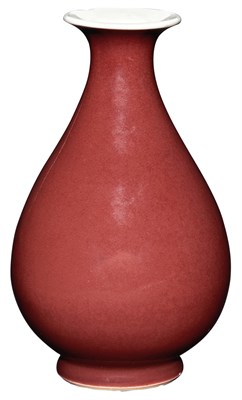 Lot 252 - A Chinese Oxblood Porcelain Vase 18th Century...