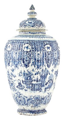 Lot 269 - Dutch Delft Blue and White Earthenware Vase...