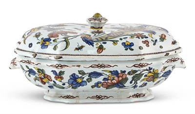 Lot 268 - French Faience Two-Handled Soup Tureen and...