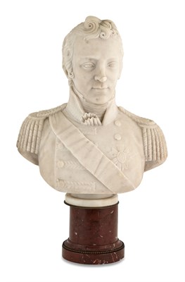 Lot 126 - Continental Carved White Marble Bust of an...