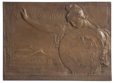 Lot 127 - Bronze Memorial Plaque for the U.S.S. Maine...