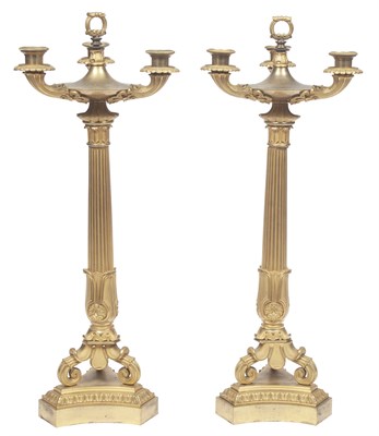 Lot 258 - Pair of Charles X Gilt-Bronze Three-Light...
