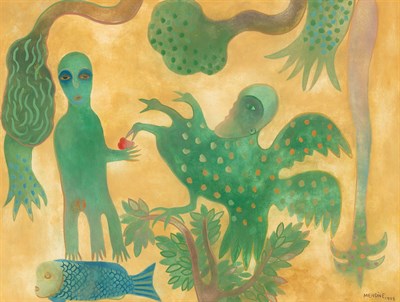 Lot 47 - Manuel Mendive Cuban, b. 1944 Untitled, 1998...