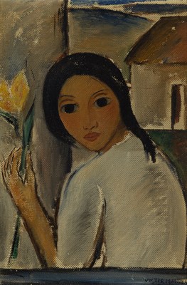Lot 3 - Victor Manuel Cuban, 1897-1969 Nina con Flor,...