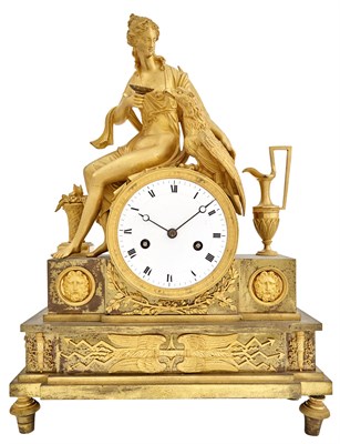 Lot 616 - Empire Marble and Ormolu Mantel Clock Early...