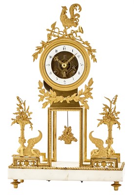 Lot 613 - Directoire Ormolu and Marble Skeleton Clock...