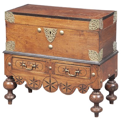 Lot 123 - Anglo-Sinhalese Gilt-Metal-Mounted Hardwood...