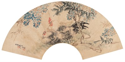 Lot 174 - A Chinese School Ink and Color Painting of a...
