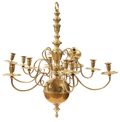 Lot 285 - Dutch Baroque Style Brass Twelve-Light...