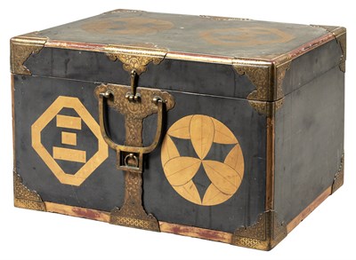 Lot 314 - A Japanese Black and Gilt Lacquer Chest Edo...