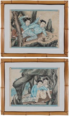 Lot 141 - Two Chinese School Paintings Depicting...