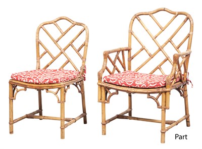 Lot 146 - Set of Ten Bamboo and Rattan Dining Chairs...