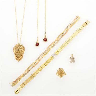 Lot 231 - Group of Tricolor Gold, Diamond and Gem-Set Jewelry