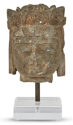 Lot 1033 - Chinese Carved Stone Head of Guanyin Qing...
