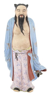 Lot 299 - A Fine Chinese Enameled Porcelain Figure of...