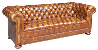 Lot 123 - Leather-Upholstered Chesterfield Sofa by...