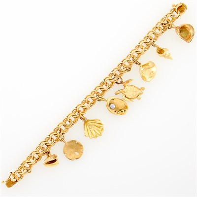 Lot 109 - Gold and Gold Charm Sea Life Bracelet