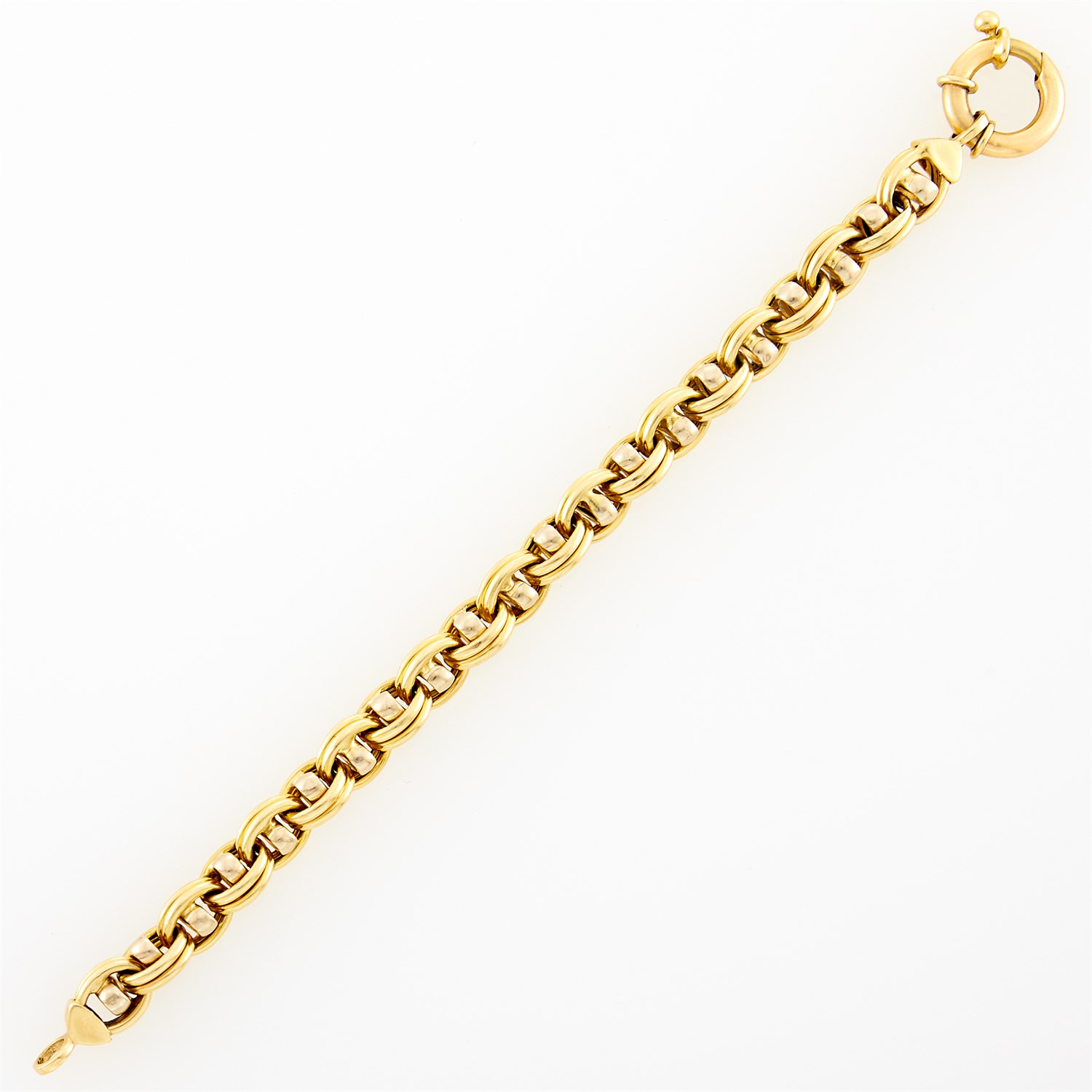 Lot 107 - Two-Color Gold Link Bracelet