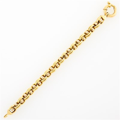 Lot 107 - Two-Color Gold Link Bracelet