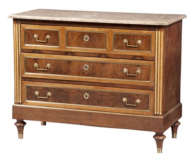 Lot 161 - Louis XVI Style Walnut, Mahogany, Fruitwood...