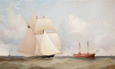 Lot 11 - American School 19th Century Sailing alongside...