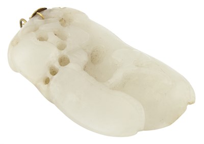 Lot 43 - A Chinese White Jade Pendant Qing Dynasty...