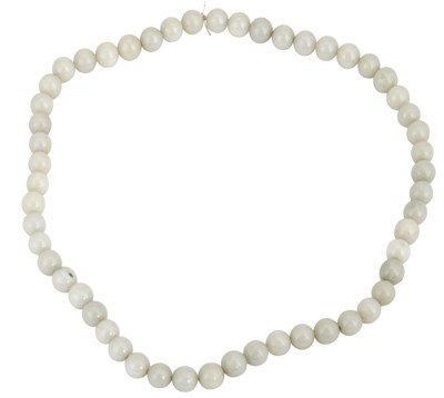 Lot 50 - A Chinese White Jadeite Beaded Necklace Late...