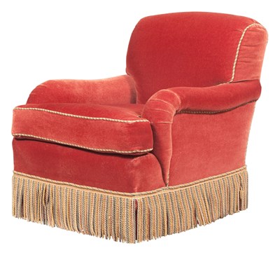 Lot 236 - Velvet-Upholstered Armchair Height 36 inches,...