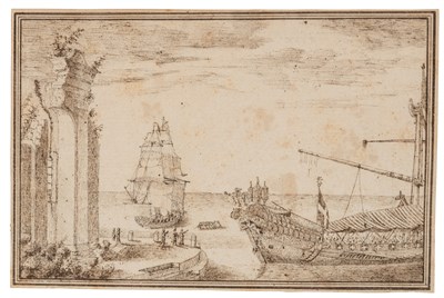 Lot 109 - Dominique Barriere French, 1610-1678 Ships by...