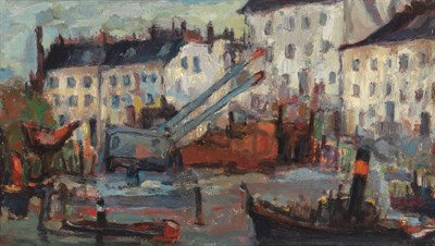 Lot 84 - European School 20th Century Harbor Scene...