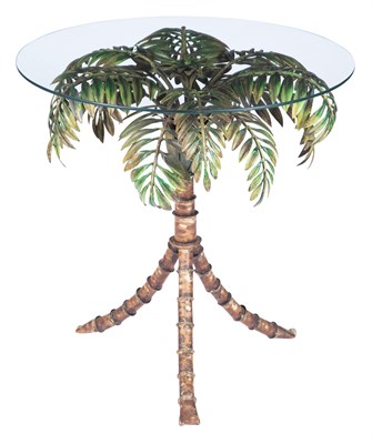 Lot 142 - Tôle-Peinte and Glass Palm Tree Occasional...