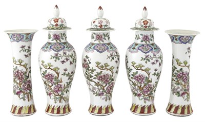 Lot 273 - A Chinese Famille Rose Porcelain Five-Piece...