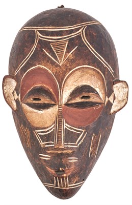 Lot 211 - African Carved and Painted Soft Wood Goma Mask...