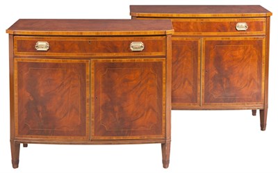 Lot 271 - Pair of George III Style Inlaid Mahogany Side...