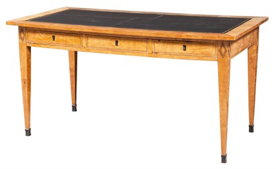 Lot 262 - Biedermeier Birch and Ebonized Writing Table...