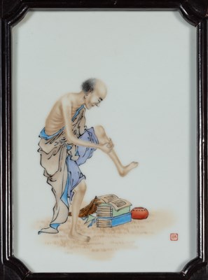 Lot 298 - A Chinese Enameled Porcelain Plaque Attributed...